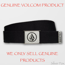 VOLCOM CIRCLE WEB WEBBED BLACK SNAP BELT BRAND NEW WITH TAGS