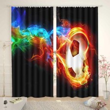 Football Deformity Sky 3D Curtain Blockout Photo Printing Curtains Drape Fabric