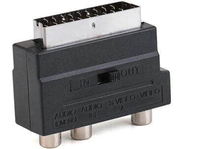 2-Way RGBS Scart To Composite RCA AV S-Video Adapter