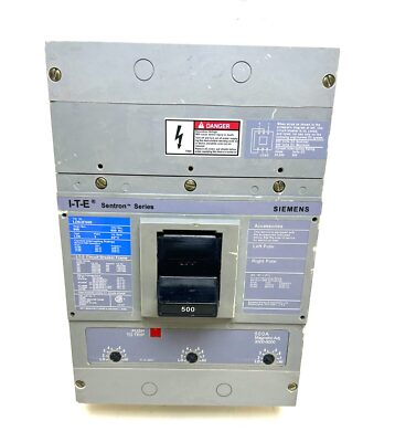 Siemens LD63F600 3Pole 600 Amp 600 Vac Breaker W/500A Trip (Chip)