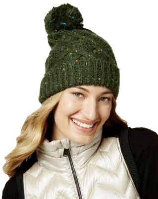 Steve Madden Speckled Cable Beanie in Green, Retail $32.00