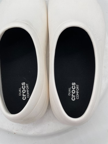 Crocs Clogs Work Shoes Dual Comfort Womens Size Men 8 Women 10 White Slip On - Picture 10 of 14