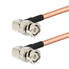 BNC Male Right Angle to BNC Male Right Angle RG142 Coaxial Pigtail Cable 30cm
