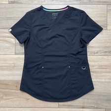 Scrubstar Women's Ultimate Premium Mock Wrap Scrub Top Size XS Black