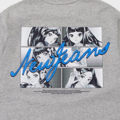 NewJeans NJ Get Up 半袖Tシャツ (MELANGE) Newjeans NEWJEANS GET UP LINE FRIENDS OFFICIAL T-SHIRT