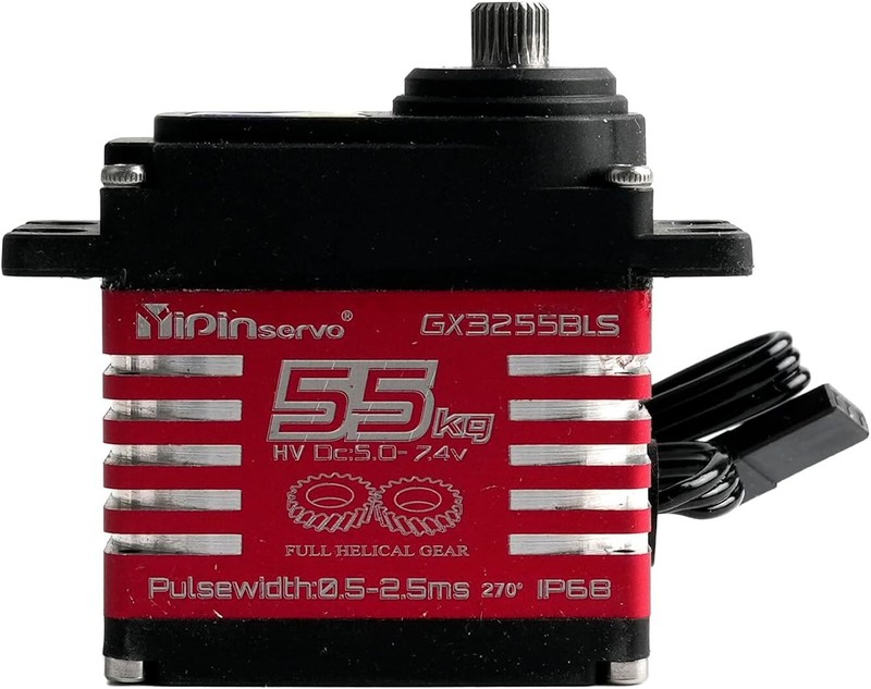 55KG Brushless IP68 RC Servo High Torque 7.4V 180/270/360° for 1:8 1:10 Crawler