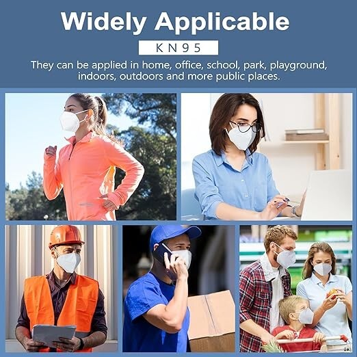 50 paquetes de mascarillas KN95 de seguridad con filtro de 5 capas 50 unidades.