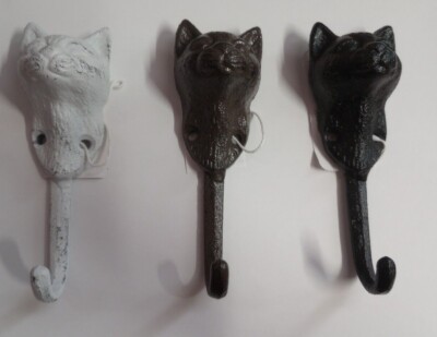 Decorative Cat Head Towel Hat Bath Wall Hook Steel Choice of Color
