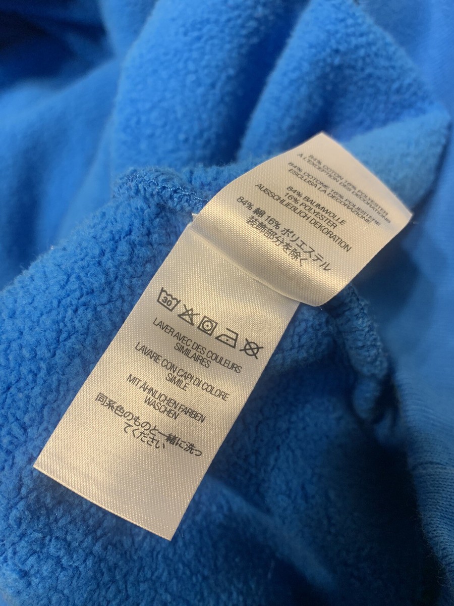 Supreme Cropped Panels hooded sweatshirt hoodie bright blue large