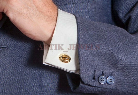 Natural Tiger's Eye Gemstone with Gold Plated 925 Sterling Silver Cufflink #2613 - Image 3 of 3