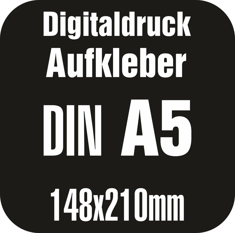 MOW-TRADING 32x DIN A5 Aufkleber Sticker Etiketten Label Digitaldruck mit Wunschdruck Druck