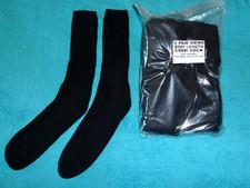 Boot Length Crew Socks 6 Pair Black Size 10-13 Shoe Fit Men 6 - 12 Made in USA