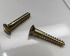 2 Brass Buttplate Screws Medium  Marlin, Winchester, Remington, Etc.    (#Z-856)