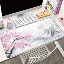 40 90cm Japanese Style Cherry Blossom and Snow Mountain Design Gaming Mouse Pad-