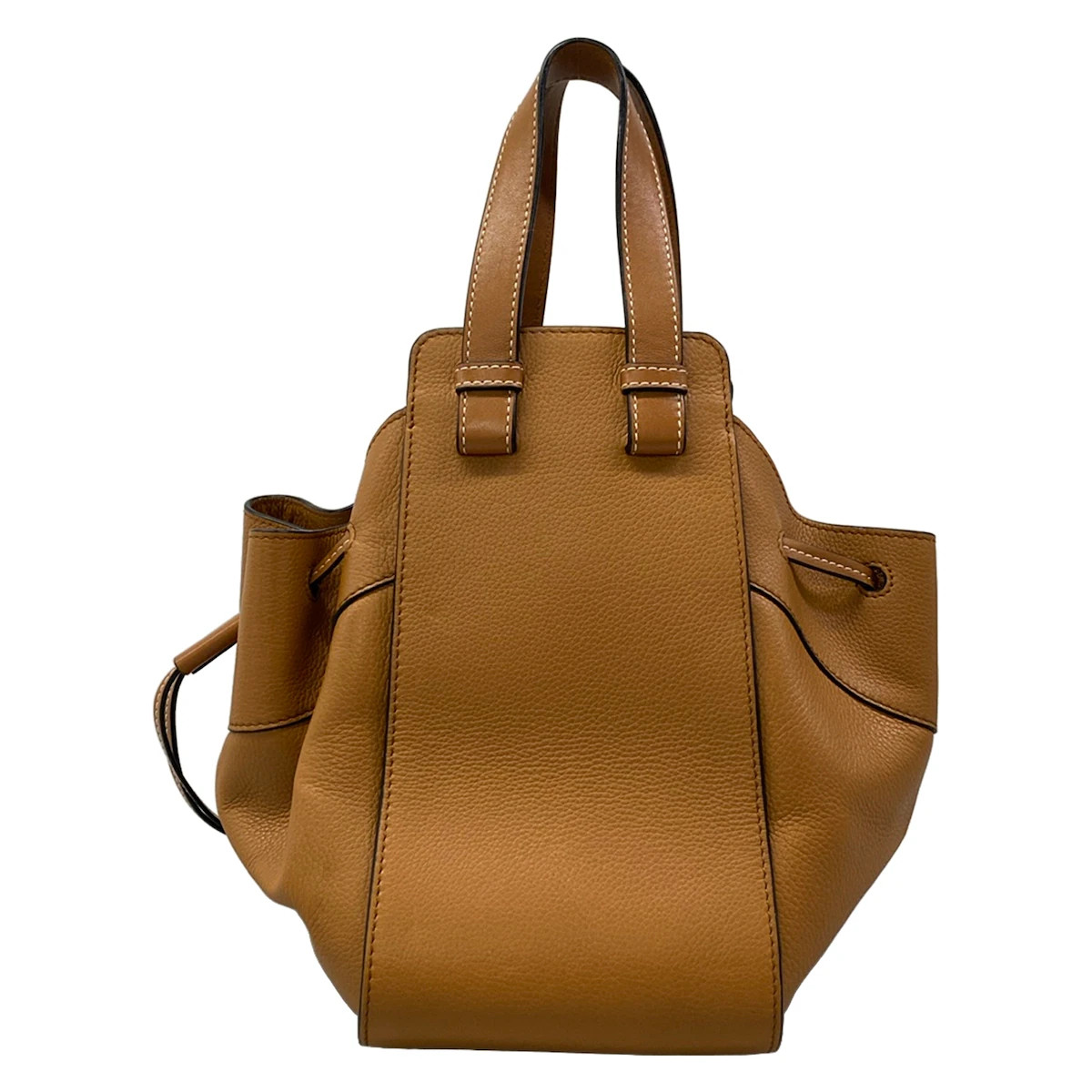 LOEWE Hammock Drawstring Bag Small 314.12.Z95 Brown Soft grained