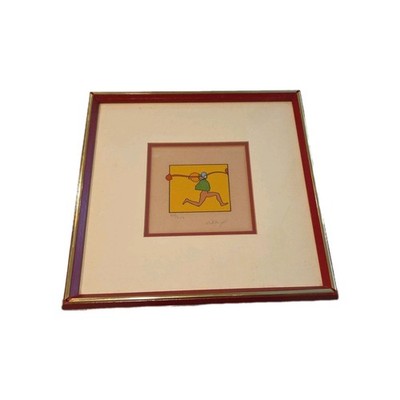 1970s Peter Max ''Entering Yellow'' Signed and Numbered Lithograph - Framed