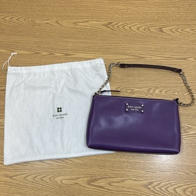 Kate Spade - Wellesley Gold Chain Purple Pebbled Leather Shoulder Bag EUC