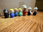 Vintage Fisher Price Wooden Little People Lot Of 7. Indian Chief. Blonde. Chef.