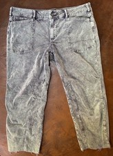 Anthropologie Pilcro Corduroy Pants The Wanderer 33 Green Wash Raw Hem READ 