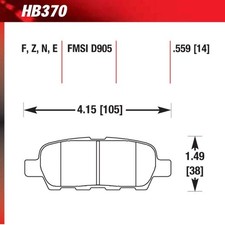 Hawk HB370E.559 Racing Pad - Blue Compound