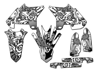 2008-2014 Passt Für UFO RESTYLE YZ 250 2-TAKT ZANY Weiße Senge Grafikset
