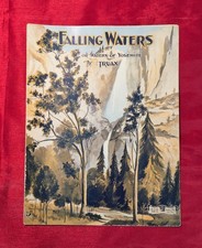 FALLING WATERS c1914 By Truax Antique Sheet Music Large Format De Luxe Music