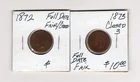 INDIAN HEAD CENT 1872 Full date Fair/Good condition, This is for Left Coin Only