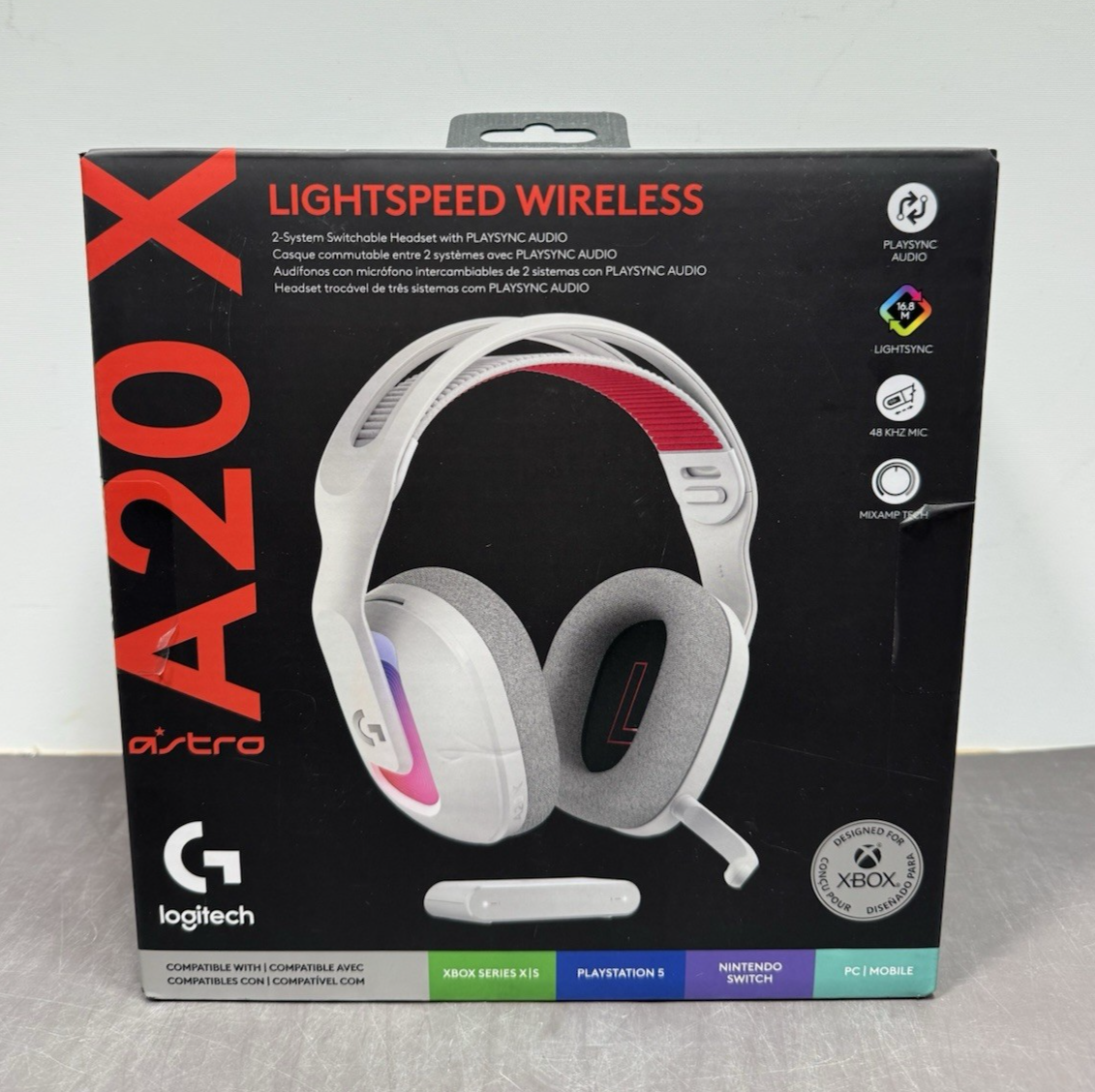 New Sealed Logitech Astro A20X Light Speed Wireless Gaming Headset