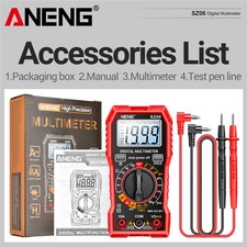 Volt AC DC Tester Leads Meter LCD Digital Multimeter Voltmeter Ammeter Ohmmeter