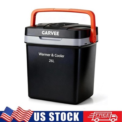27Quart 26L Portable Electric Cooler Warmer 12V/110V Dual-Power Car Refrigerator