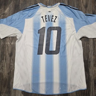 2004 Adidas Argentina Home Soccer Jersey Carlos Tevez Men L Copa