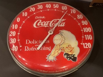 Vintage, rare1984 authentic  sprite boy  drink Coca-Cola  sprite boy  thermomete