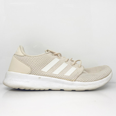 Adidas Womens Cloudfoam QT Racer EE8085 Beige Running Shoes Sneakers Size 