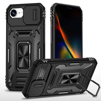 For iPhone 16 Pro Max/16e/15/14/13 Heavy Duty Hard Case with Slide Camera Cover