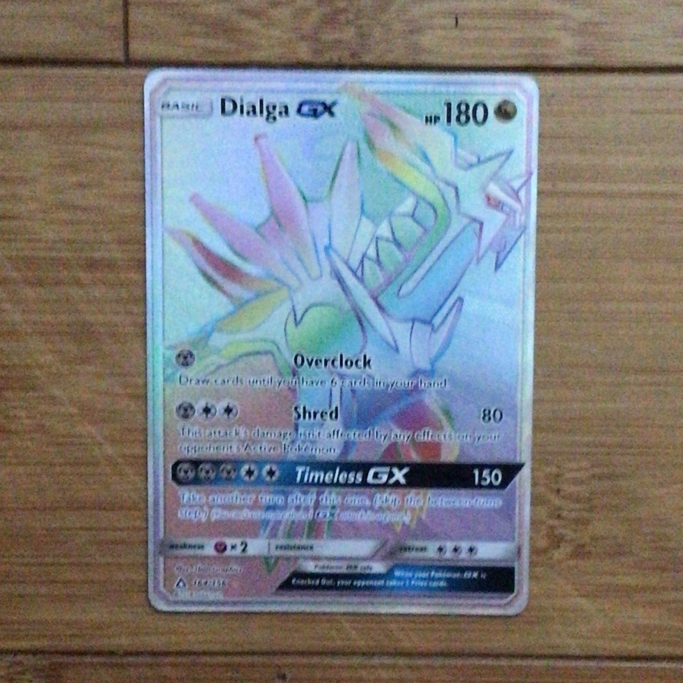 Pokemon Dialga GX Secret Rare 164/156 SM Ultra Prism Full Art Holo 180 HP EN