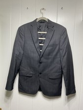John Varvatos Lapel Gray Sharkskin 2-vent Wool Suit Separates Blazer Jacket 38R
