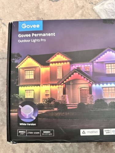 Govee Permanent Outdoor Lights PRO White 16Ft Section 10 lights H706A,B,C ADD ON