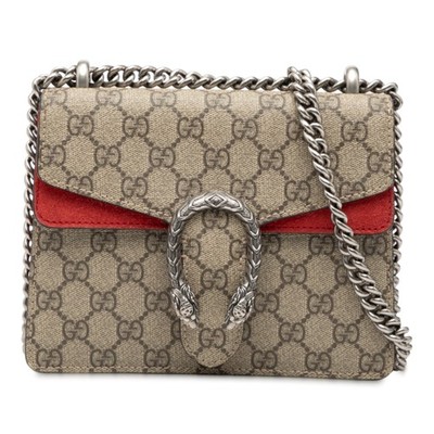 Gucci Small GG Supreme Dionysus Crossbody Pre-Loved Bag Beige