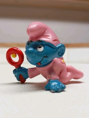 Schleich Baby Schlumpf mit Rassel klein pink Baby Anzug - 20202 - Peyo Schlümpfe