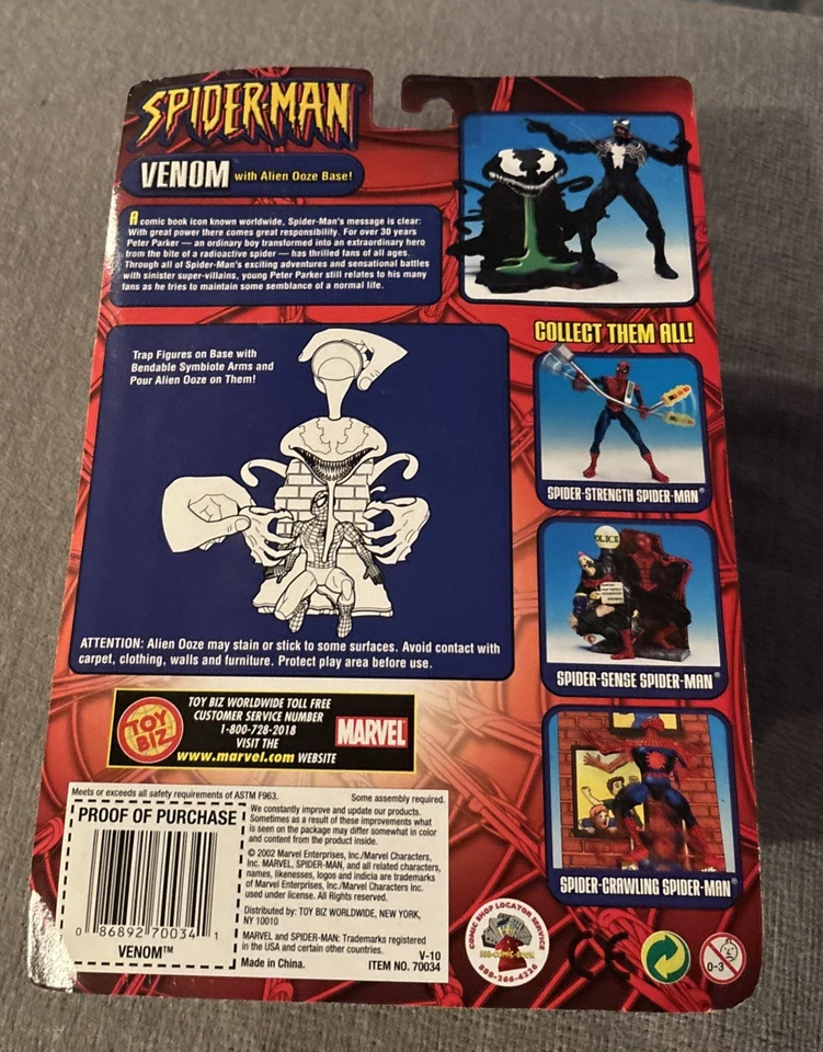 Vintage 2003 ToyBiz Venom Action Figure w/ Alien Ooze Base - Image 2 of 2