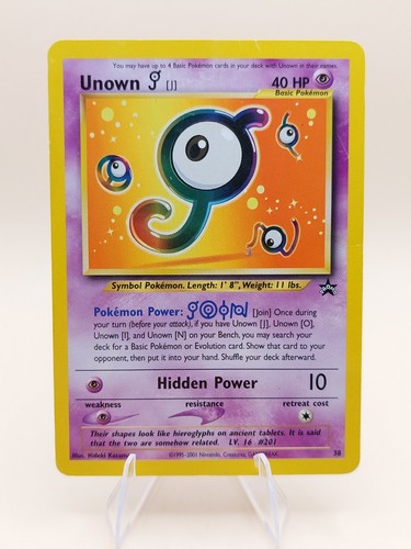 Unown J Pokemon Black Star Promo #38 WOTC 2001