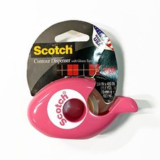NOS Vintage 2005 Pink Scotch Tape Contour Dispenser by 3M, Discontinued