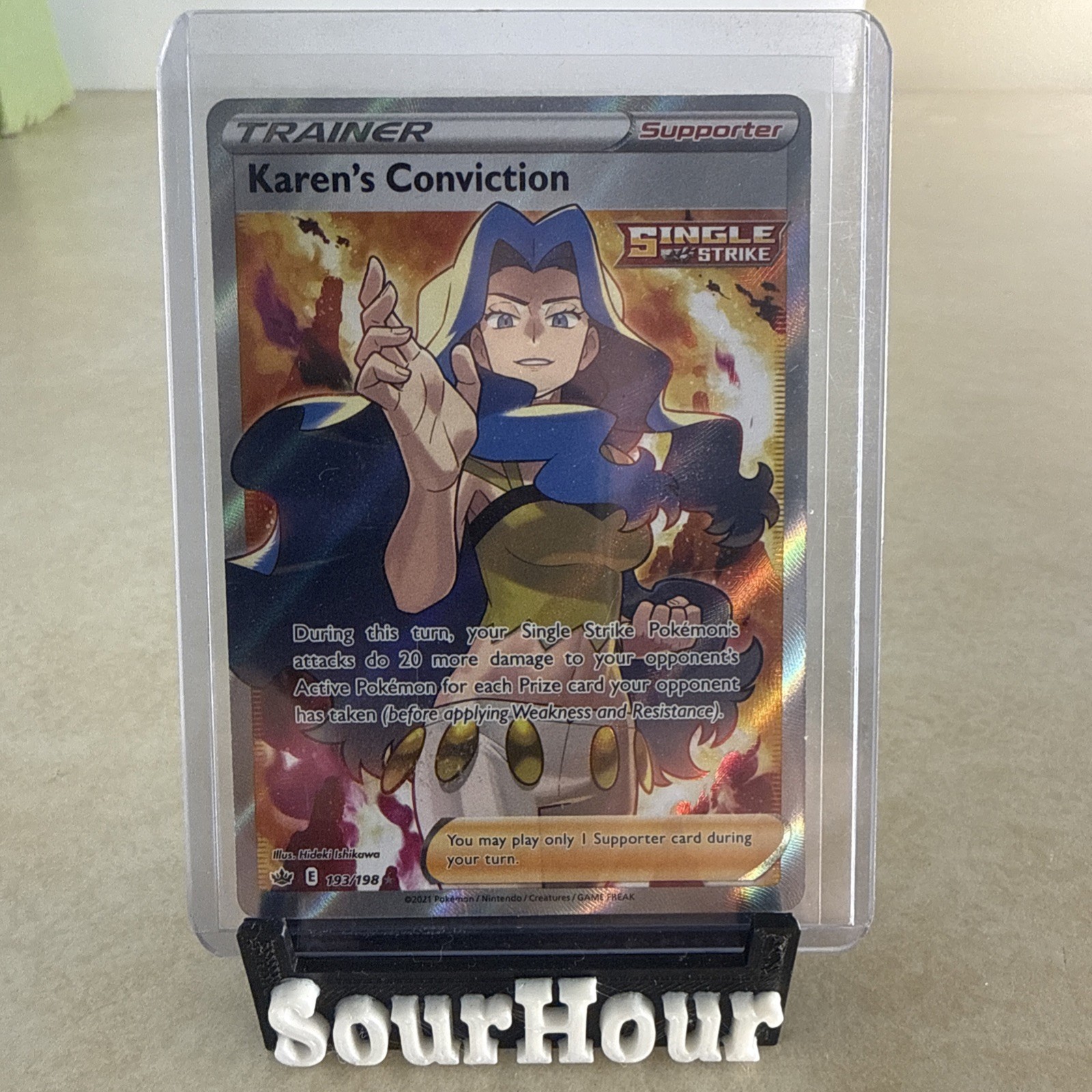 Karen's Conviction (Full Art) 193/198 SWSH06: Chilling Reign Ultra Rare NM