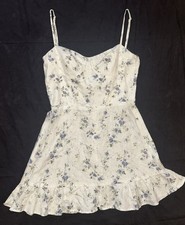 Reformation Floral Linen Dress Ruffle Size 2 Preowened