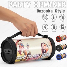 Portable Rechargeable Bluetooth Party Speaker 2.5'' Woofer USB/AUX/TF/FM