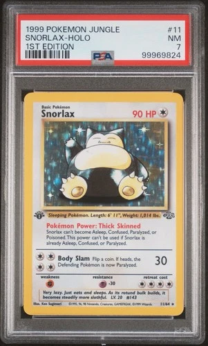 1999 POKEMON JUNGLE 1ST EDITION #11 SNORLAX HOLO RARE PSA 7 NM ENGLISH WOTC