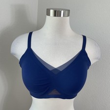 Honeylove Bra Womens Large 38B/C Navy Blue Crossover Wireless Adjustable Straps