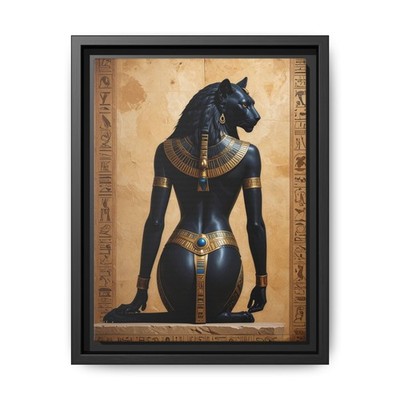 Egyptian Lioness Goddess Sekhmet Canvas, Framed Matte