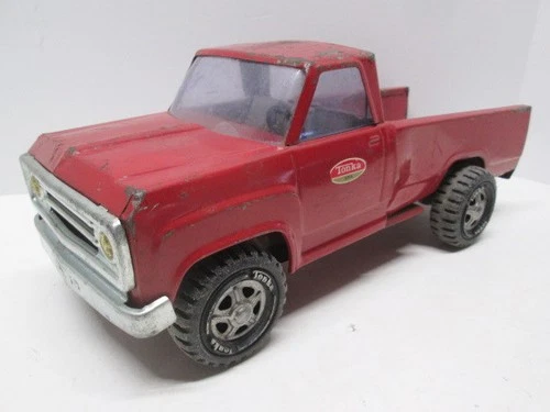 1974 TONKA Pressed Steel DODGE PICK-UP TRUCK in RED - RAT ROD!