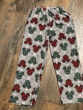 boys red/green mickey faces pjs fleece size 10